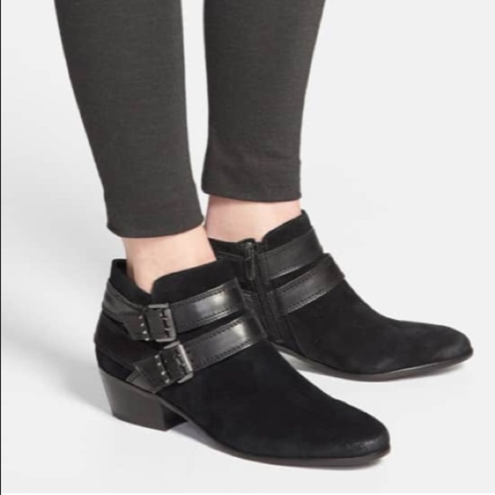 SAM EDELMAN • Olive Green Suede Pippen Bootie 8.5
